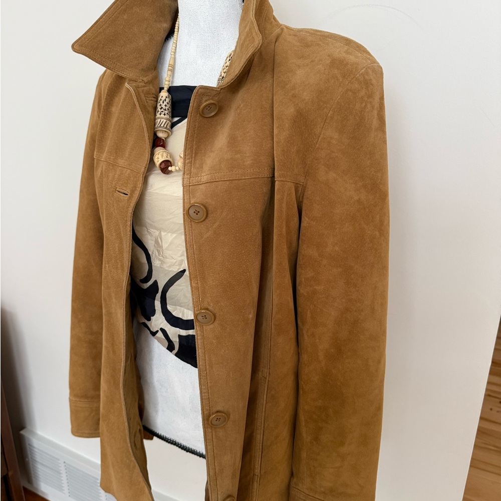 Suede tan/wheat/caramel jacket, vintage Cherokee - Picture 2 of 7